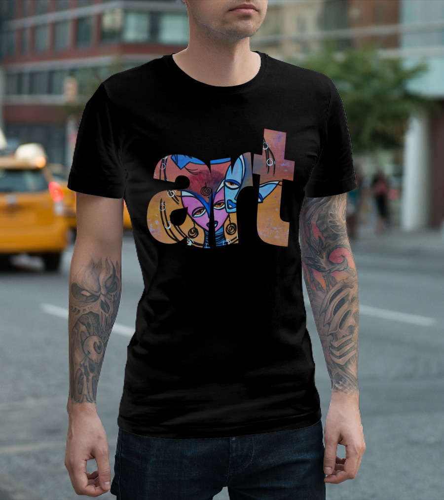 Art Masked Faces Colorful Abstract T-Shirt