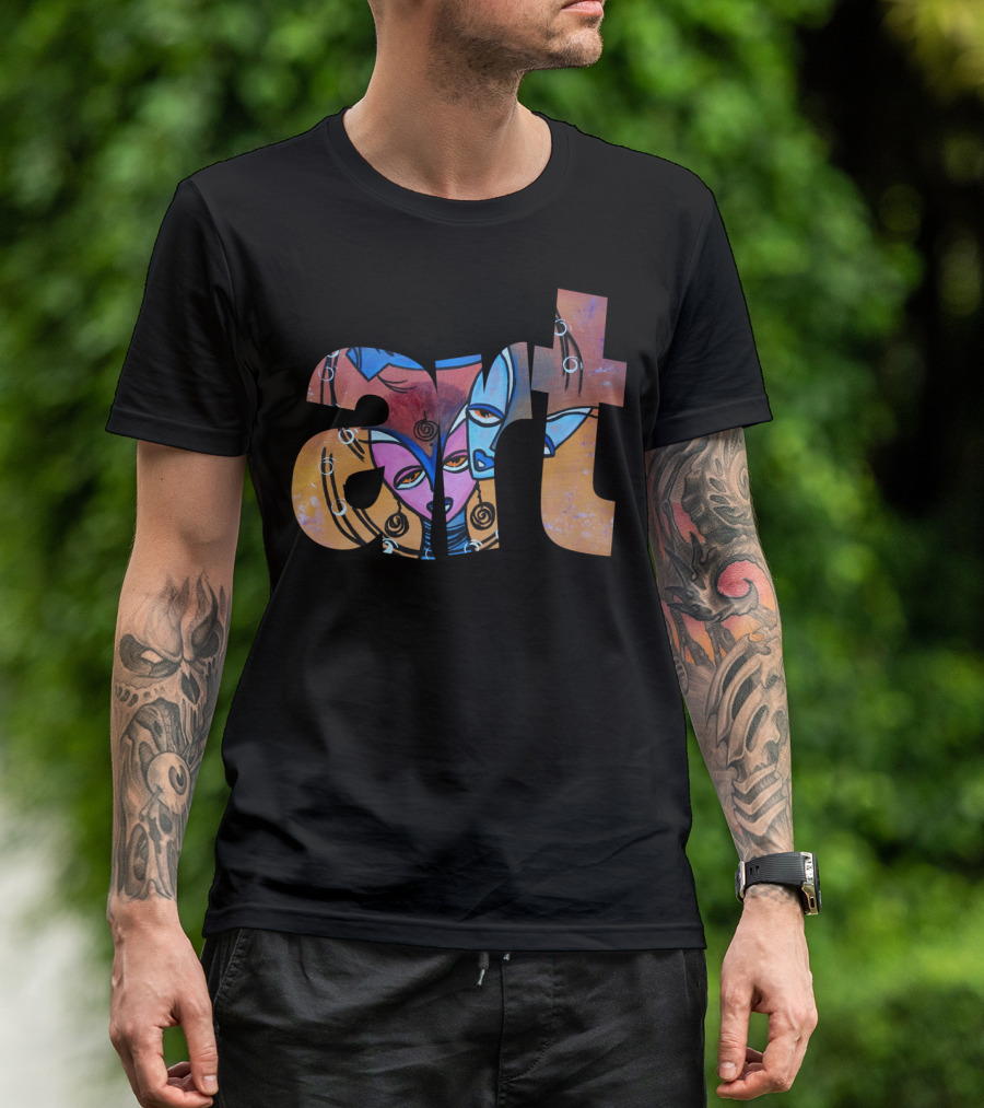 Art Masked Faces Colorful Abstract T-Shirt