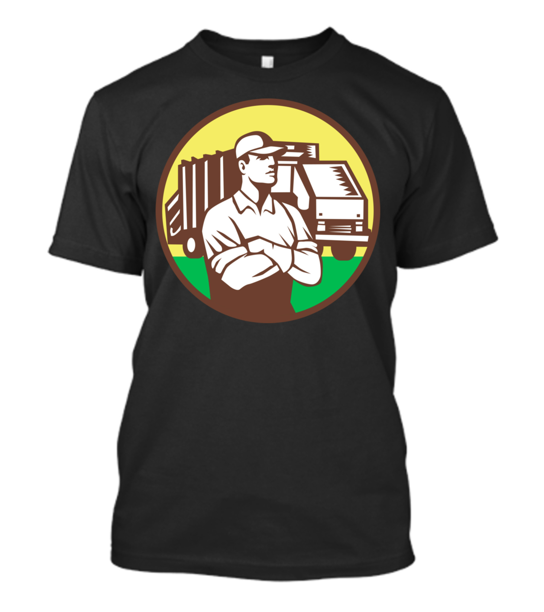 Garbage Collector Rubbish Truck Worker Circle T-Shirt