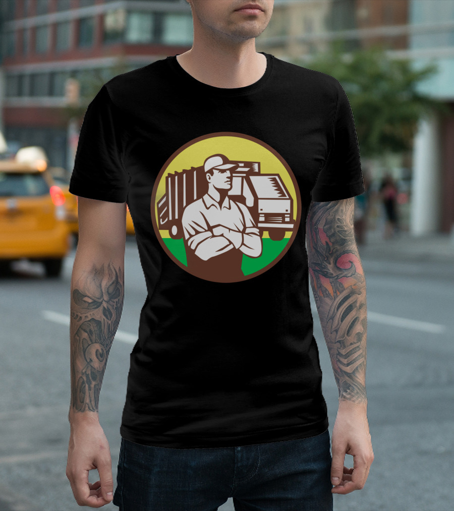 Garbage Collector Rubbish Truck Worker Circle T-Shirt