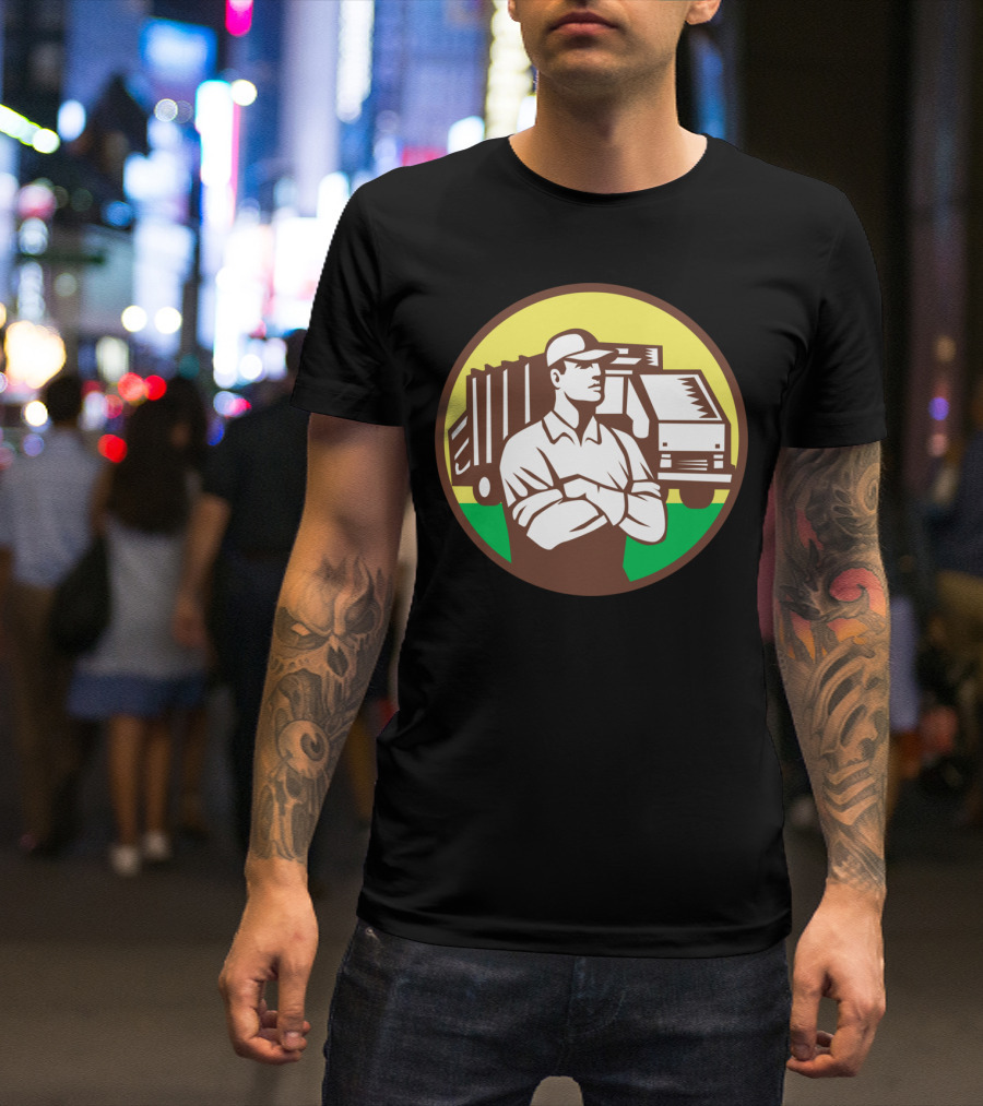 Garbage Collector Rubbish Truck Worker Circle T-Shirt