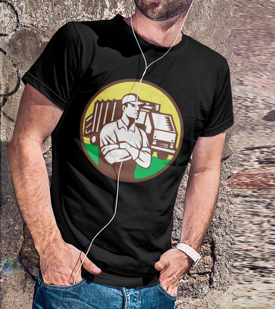 Garbage Collector Rubbish Truck Worker Circle T-Shirt