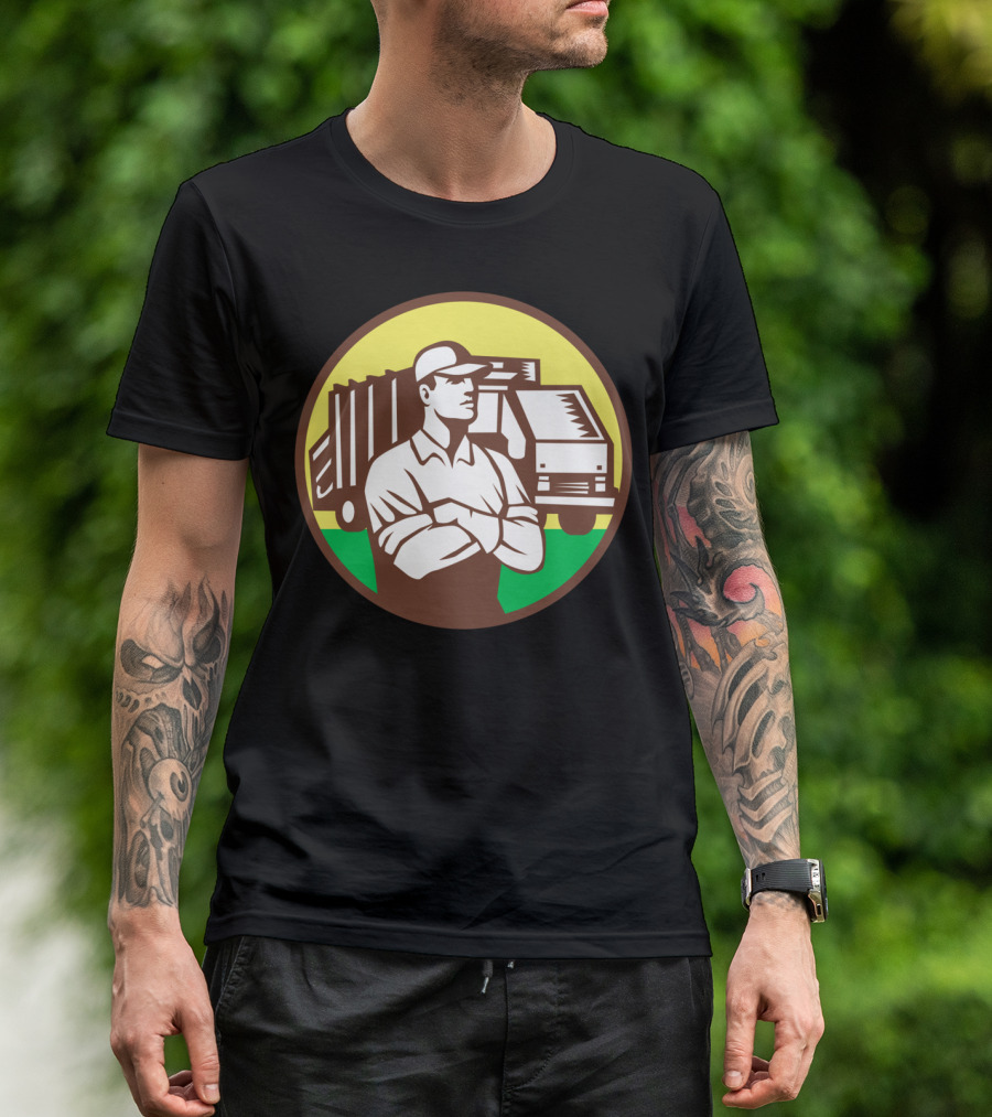 Garbage Collector Rubbish Truck Worker Circle T-Shirt