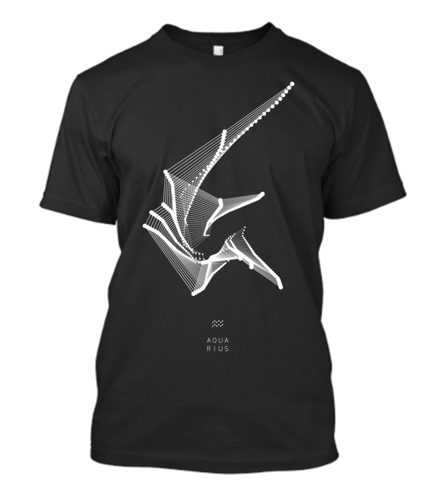 AQUARIUS Geometric Line Art Zodiac T-Shirt