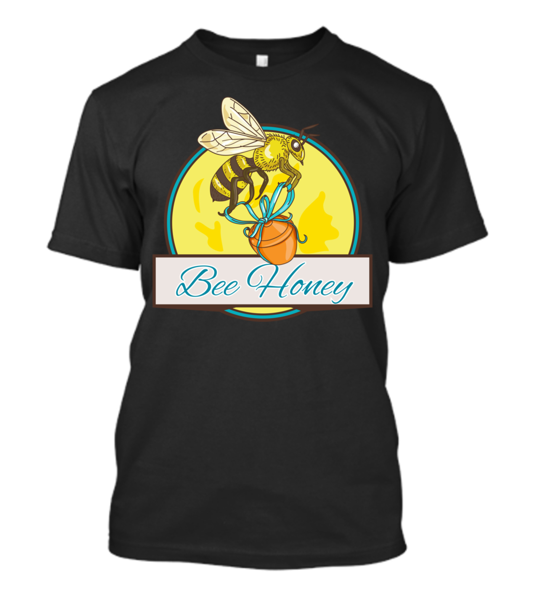 Bee Honey Pot Circle Drawing T-Shirt
