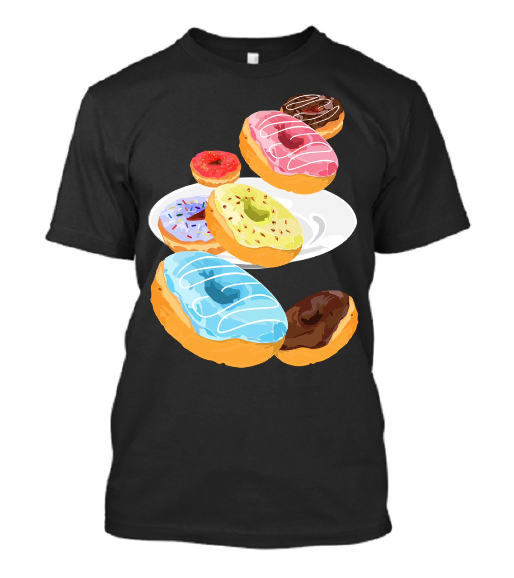 Colorful Assorted Donuts On Plate T-Shirt