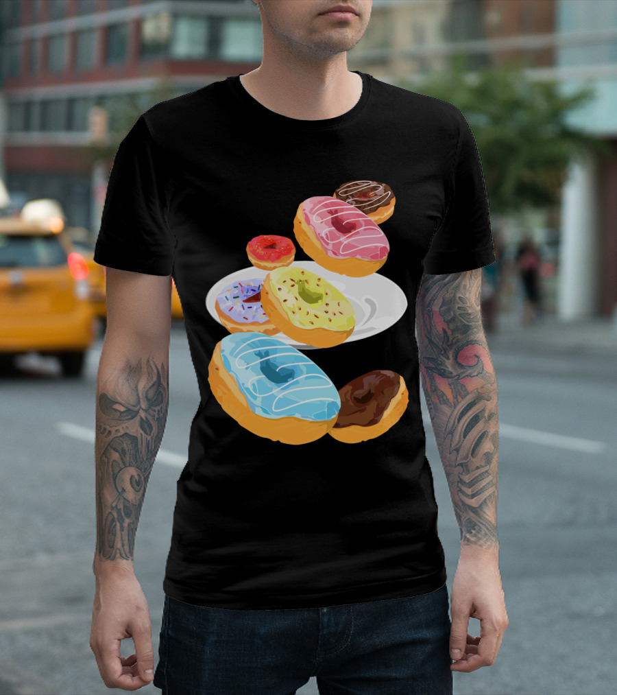 Colorful Assorted Donuts On Plate T-Shirt