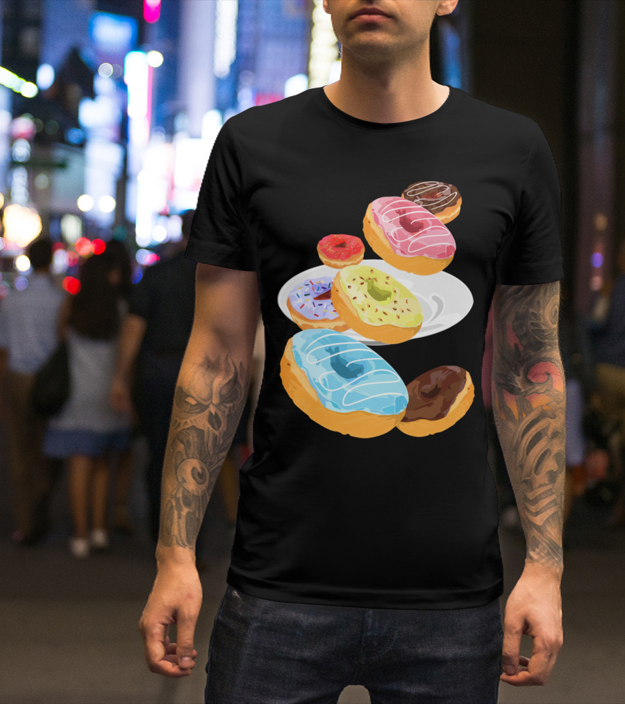Colorful Assorted Donuts On Plate T-Shirt