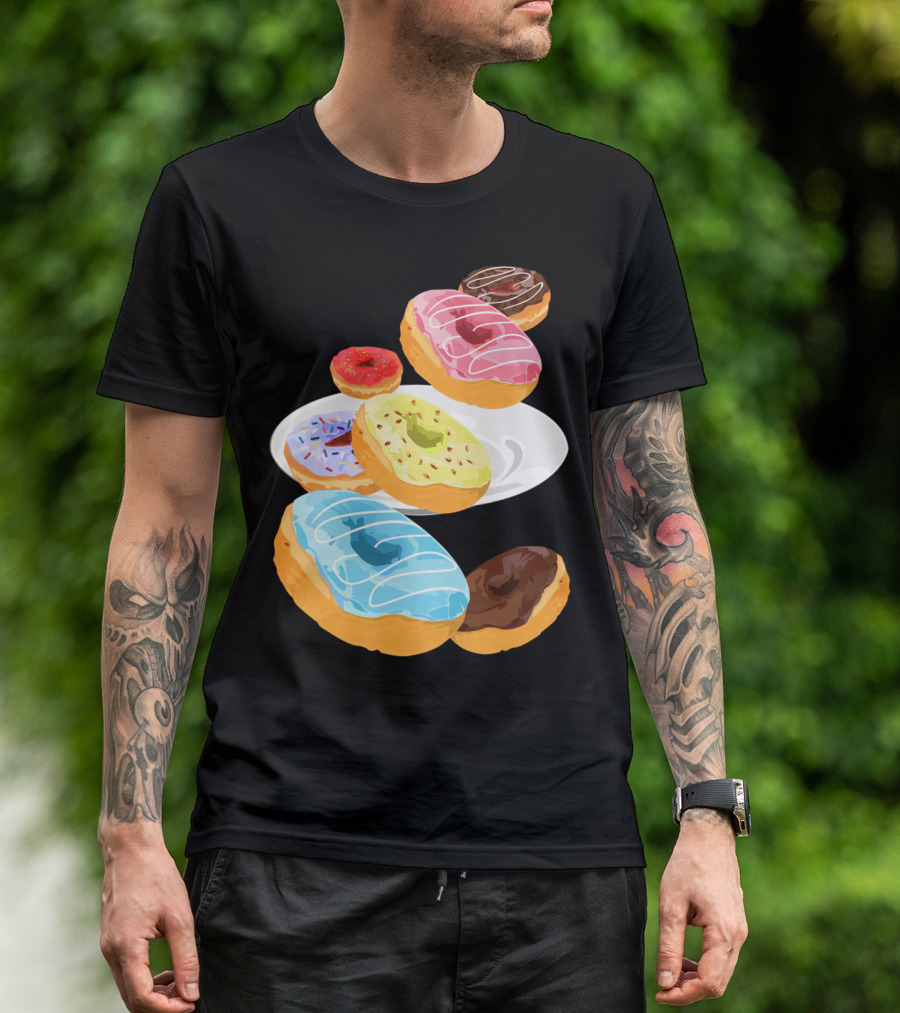Colorful Assorted Donuts On Plate T-Shirt