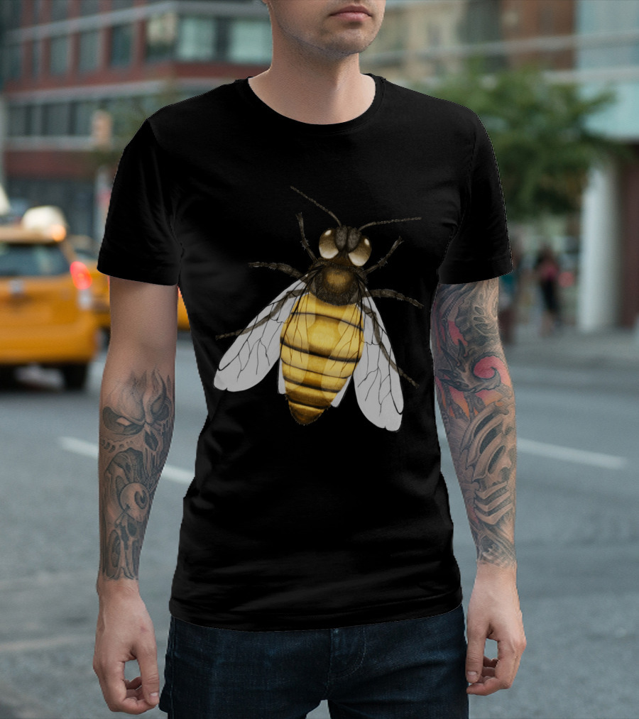 Bee Pencil Drawing Color Version T-Shirt