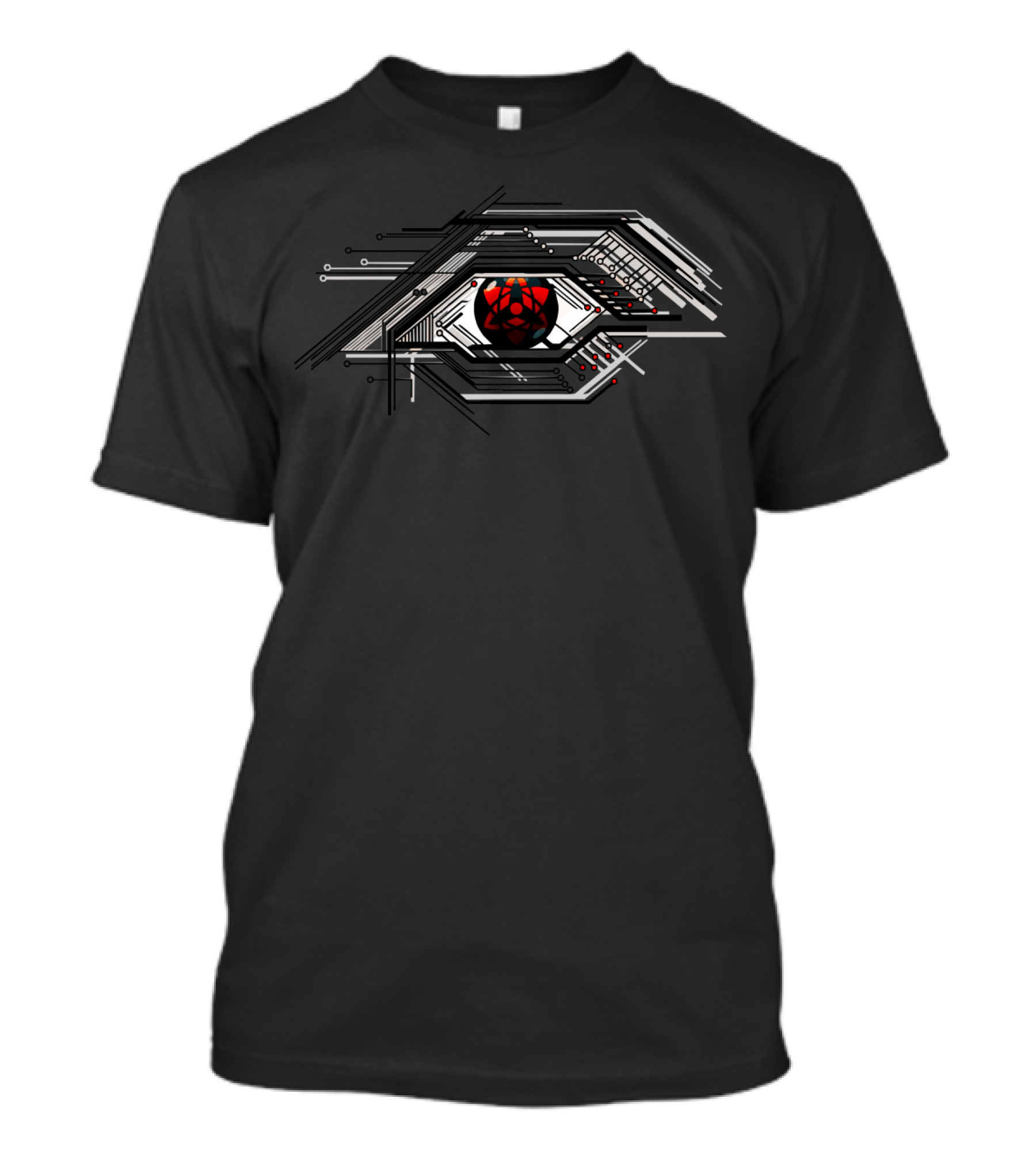 Eye With Futuristic Geometric Circuit T-Shirt