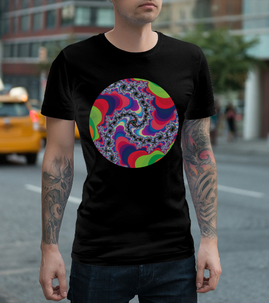 Mandelbrot Fractal Psychedelic Swirl T-Shirt