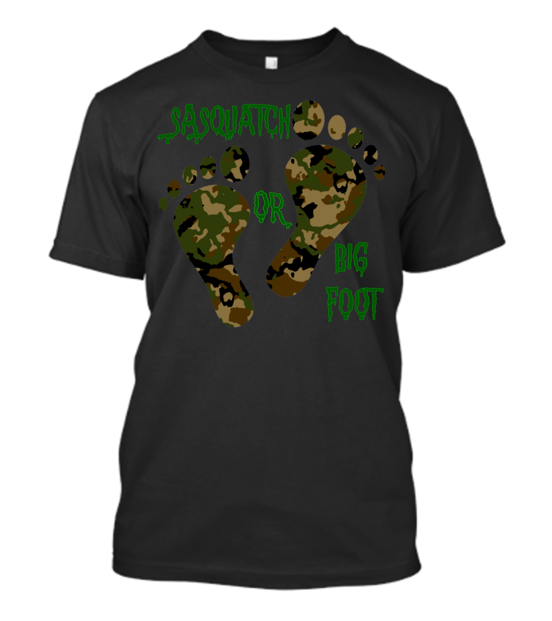Sasquatch Big Foot Camouflage Footprints T-Shirt