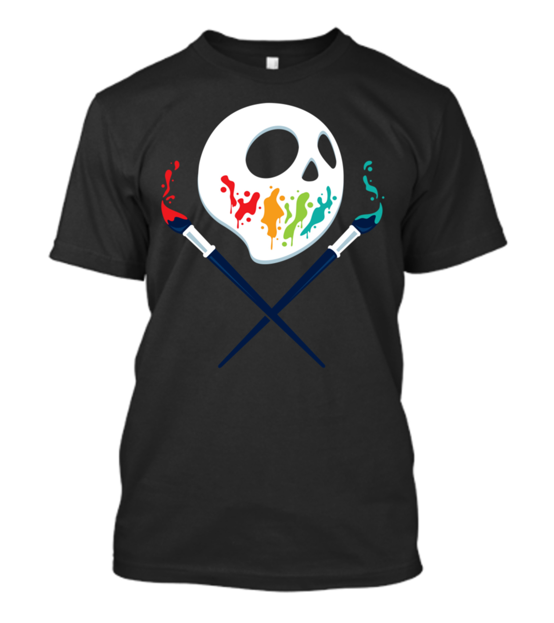 Paintbrush Skull Crossbones Art Pirates T-Shirt