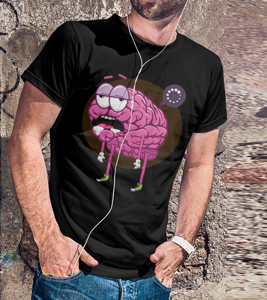 Brain Loading Funny Cartoon Character T-Shirt