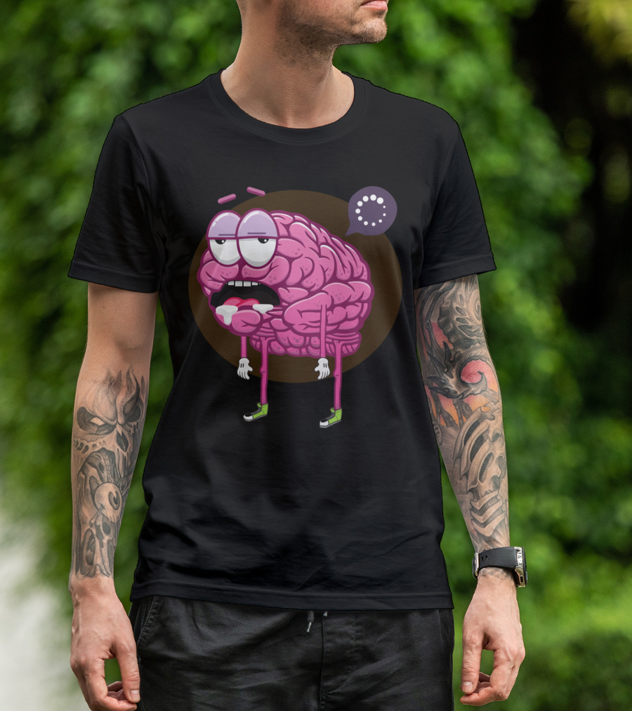 Brain Loading Funny Cartoon Character T-Shirt