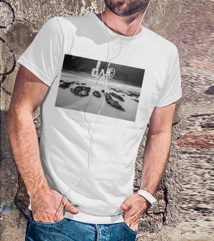 Dopesurf Black And White Beach DS© T-Shirt