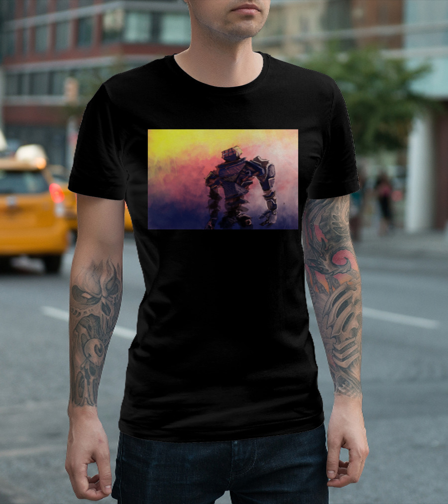 The Beyonder Robot With Sunset Background T-Shirt