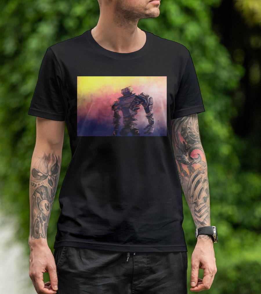 The Beyonder Robot With Sunset Background T-Shirt