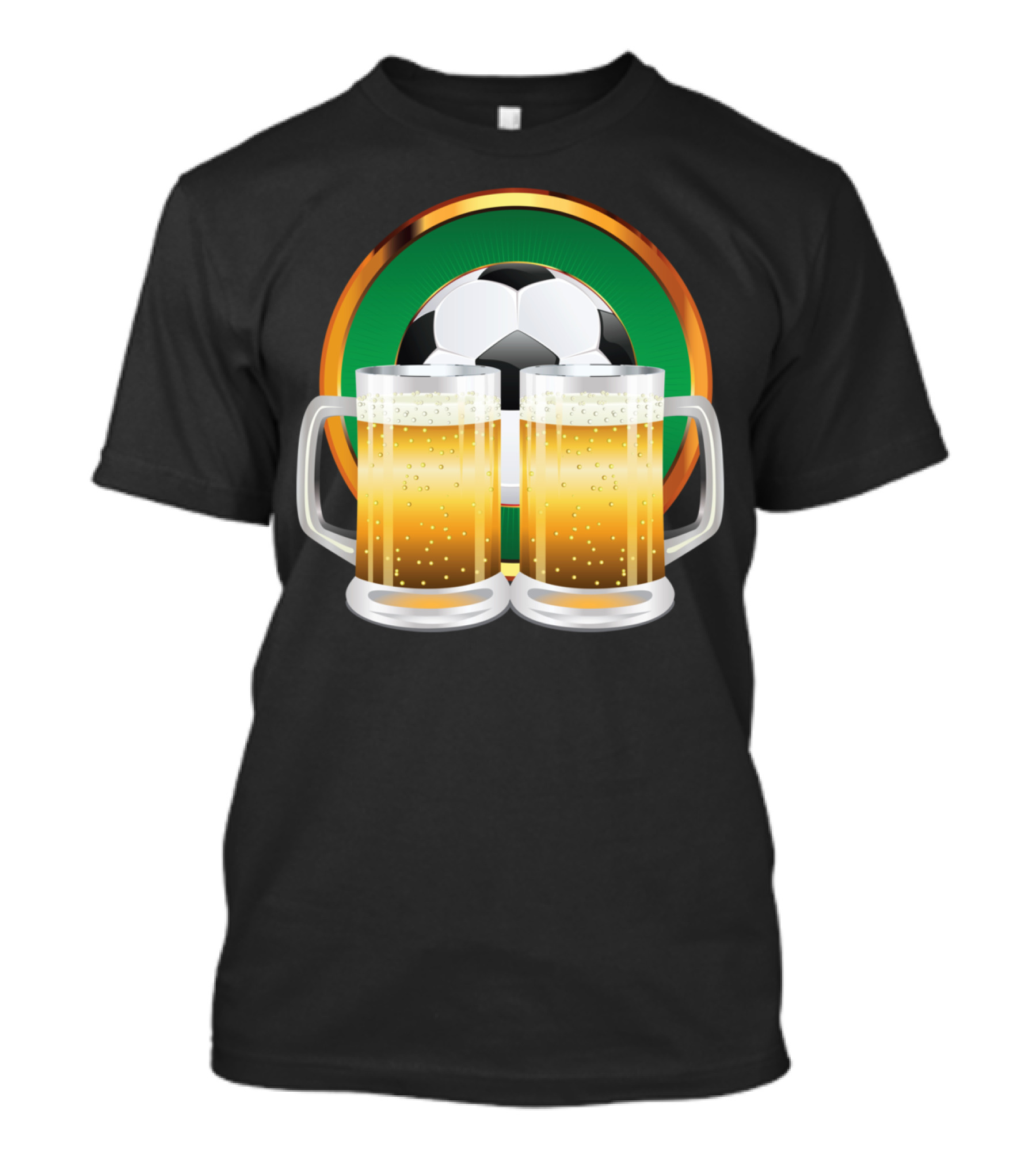Soccer Ball And Beer Mugs T-Shirt
