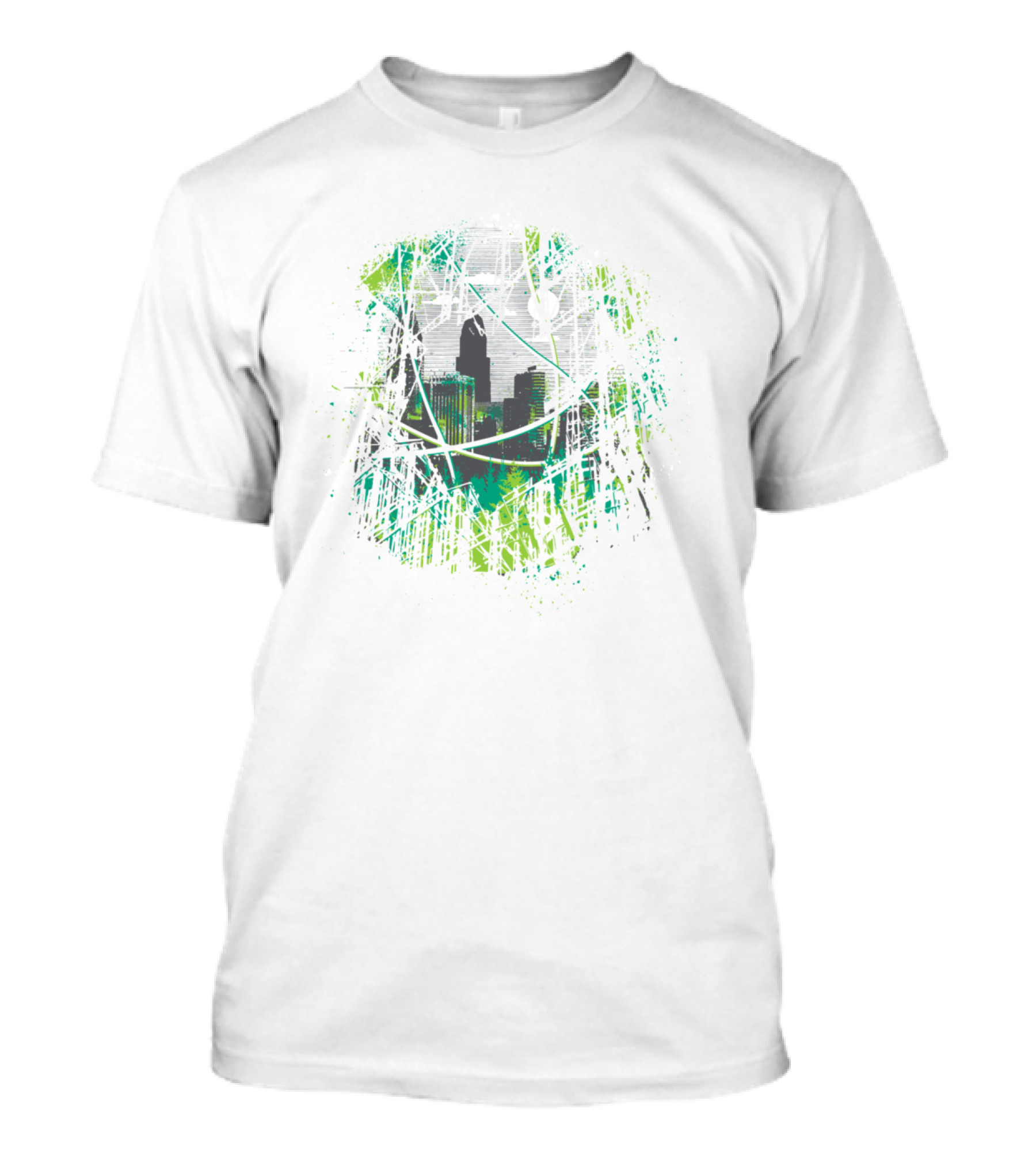 Dormant City Urban Jungle Skyline Through Natural Veil T-Shirt