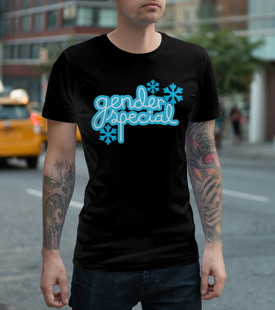 Gender Special Blue Snowflakes T-Shirt