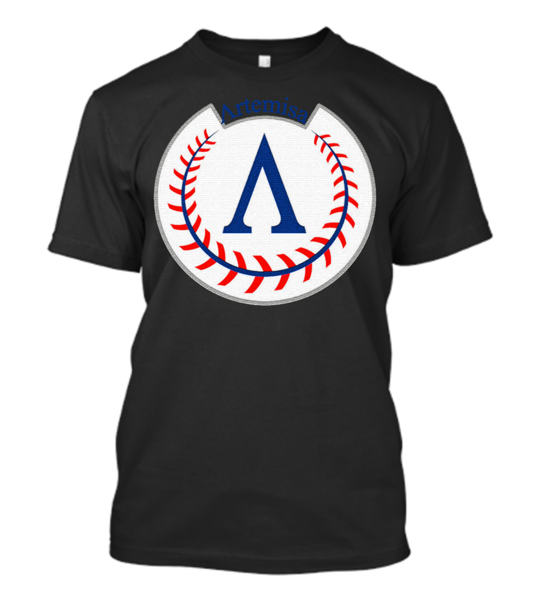 Artemisa Cuban Baseball Stylized Blue And Red Baseball Emblem T-Shirt