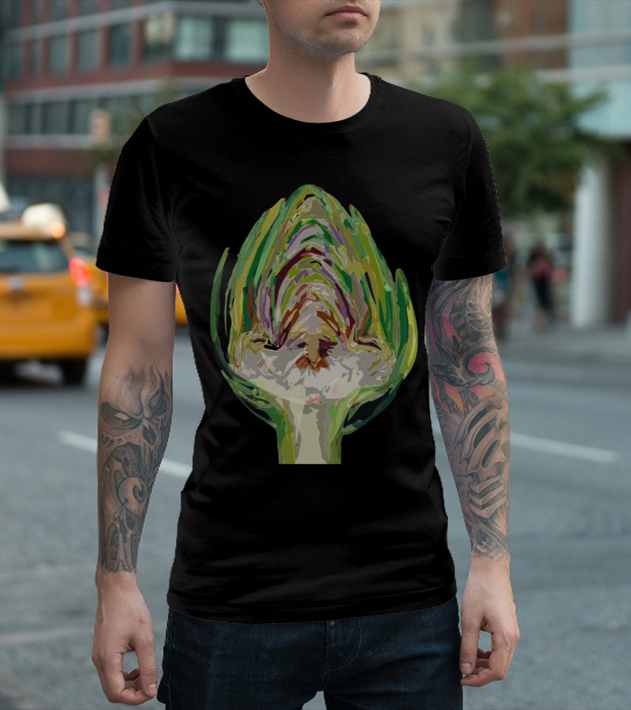 Artichoke Cut Unique Top View Green Layers T-Shirt