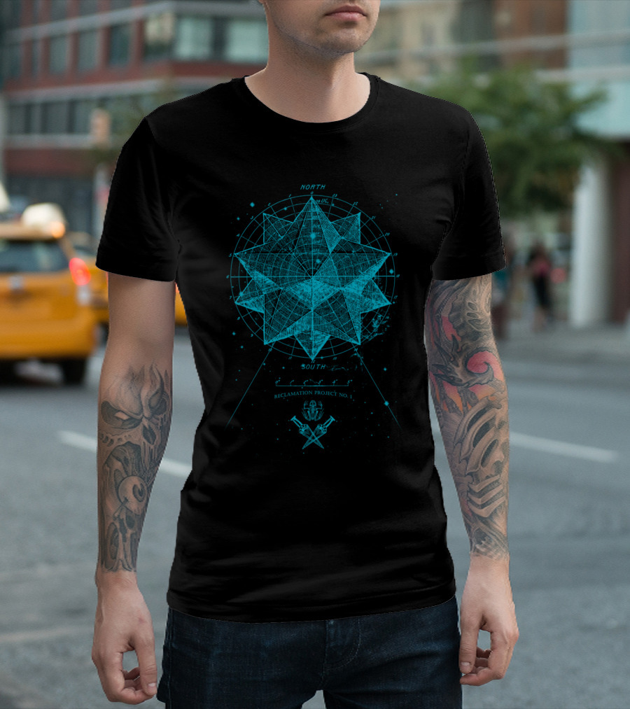 Map to Nowhere Reclamation Project No. 1 Compass Star North South T-Shirt