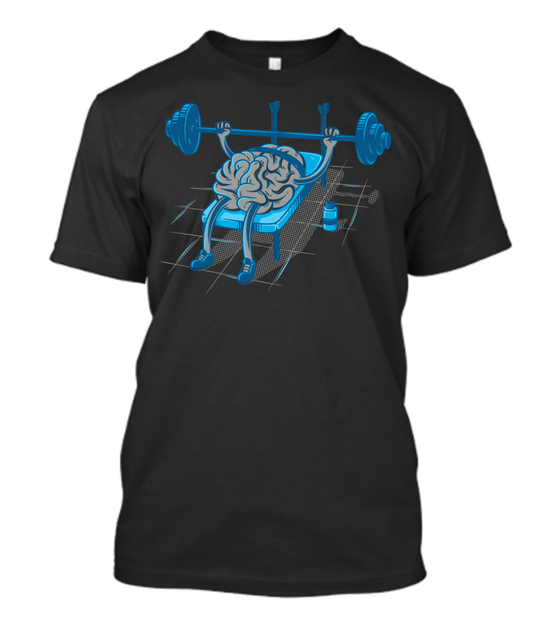 Brain Lifting Weights On Bench With Barbell T-Shirt