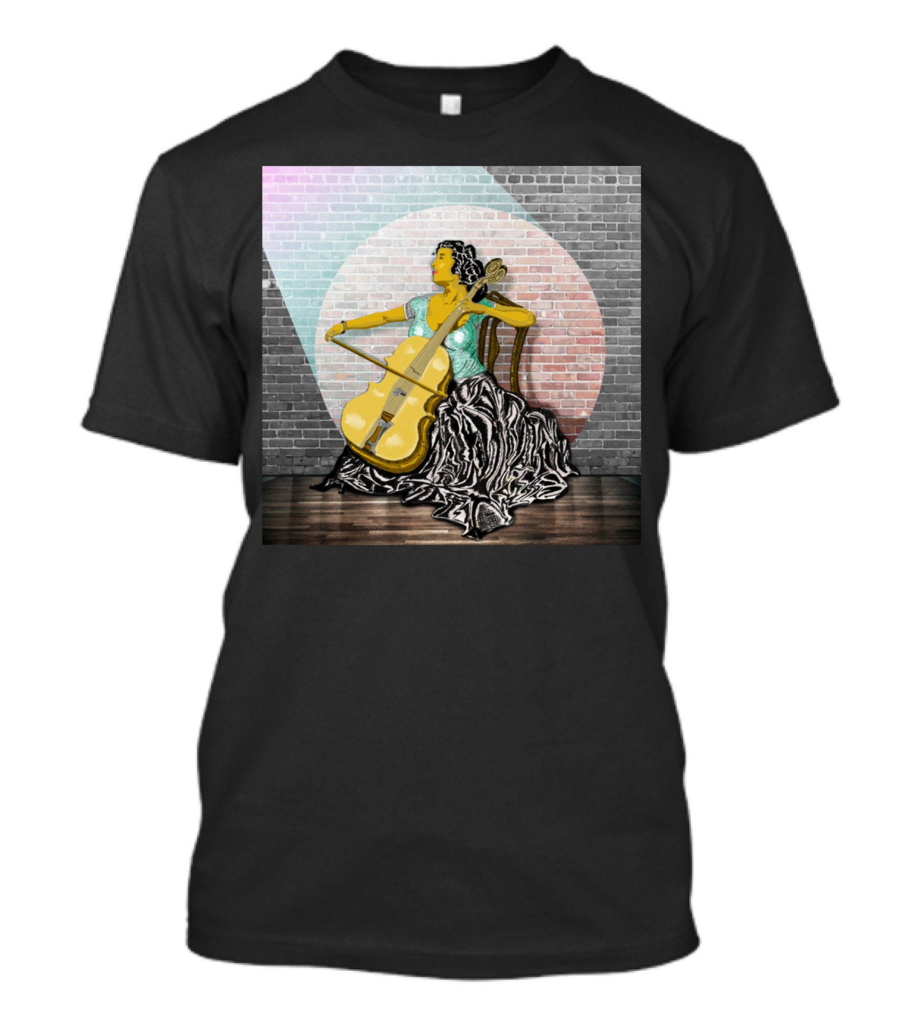 Mariah Vintage Cellist Playing In Elegant Gown On Stage T-Shirt