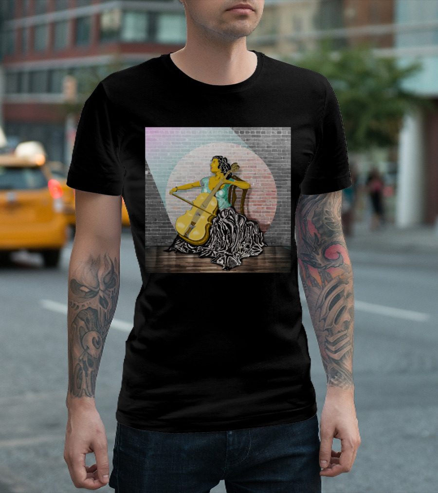 Mariah Vintage Cellist Playing In Elegant Gown On Stage T-Shirt