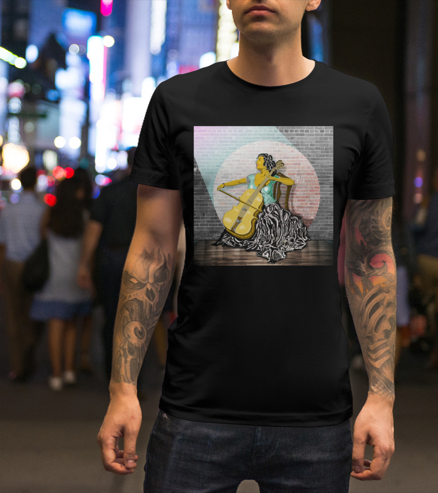 Mariah Vintage Cellist Playing In Elegant Gown On Stage T-Shirt