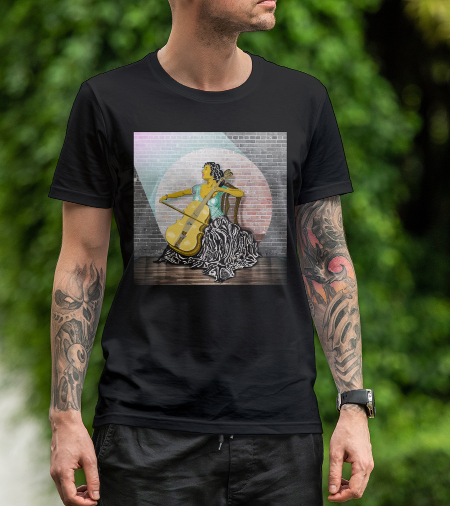 Mariah Vintage Cellist Playing In Elegant Gown On Stage T-Shirt