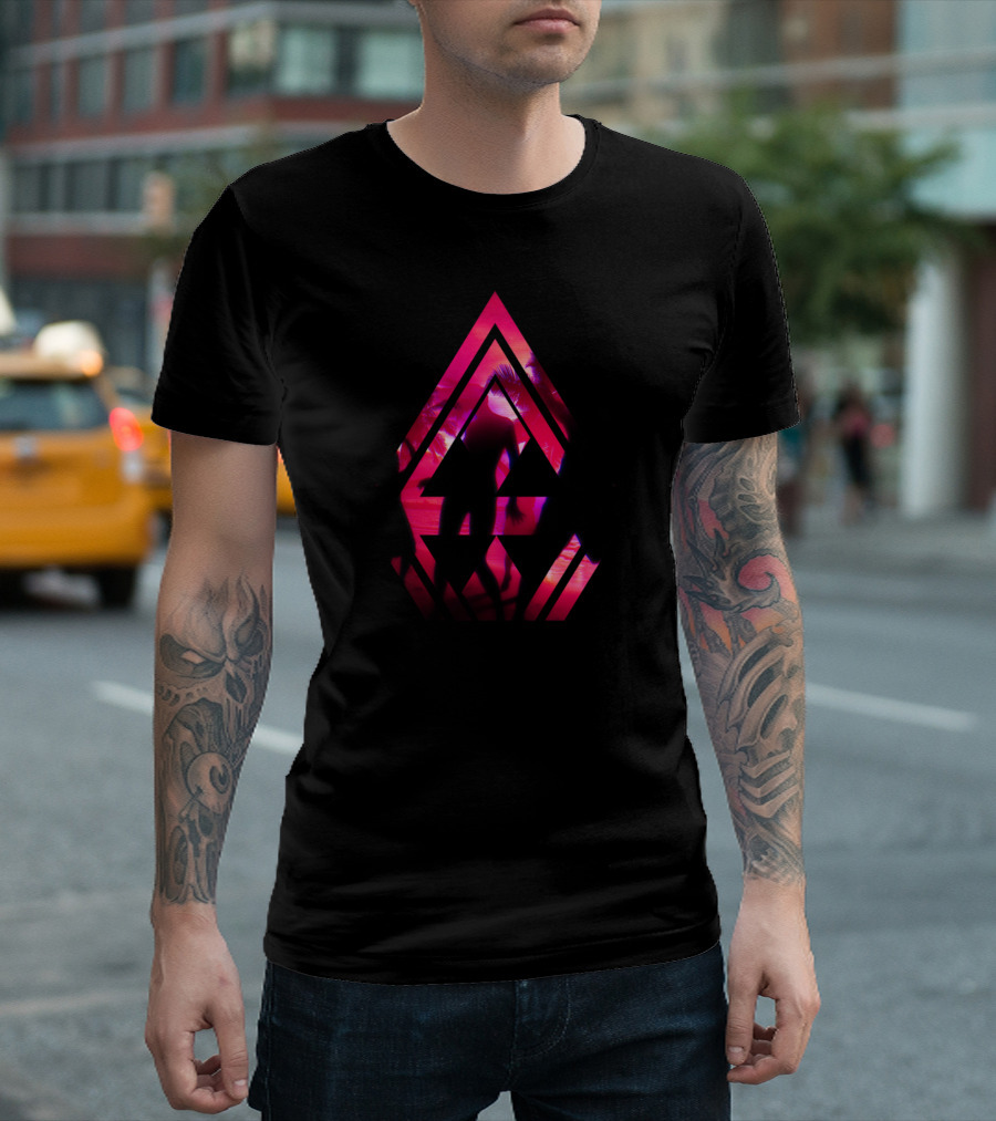 Geometric Tropical Vibes with Palm T-Shirt