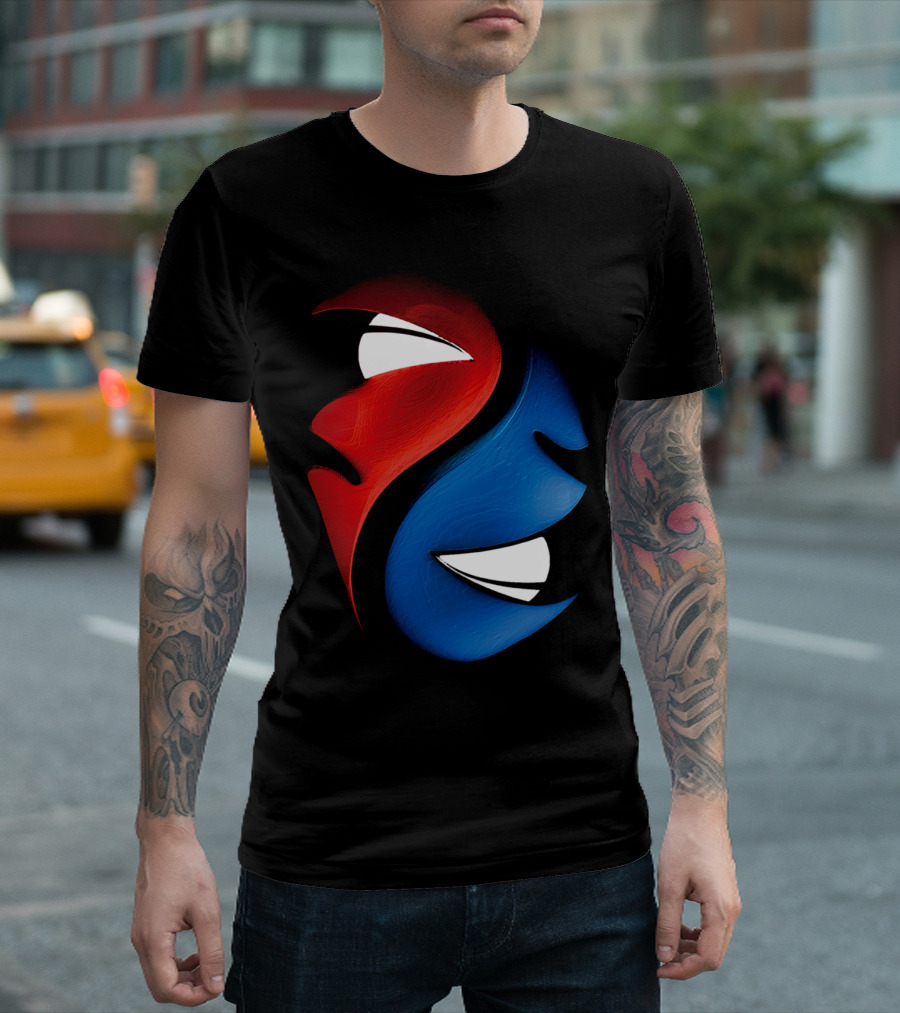 Yin Yang Comedy Tragedy Masks Duality T-Shirt