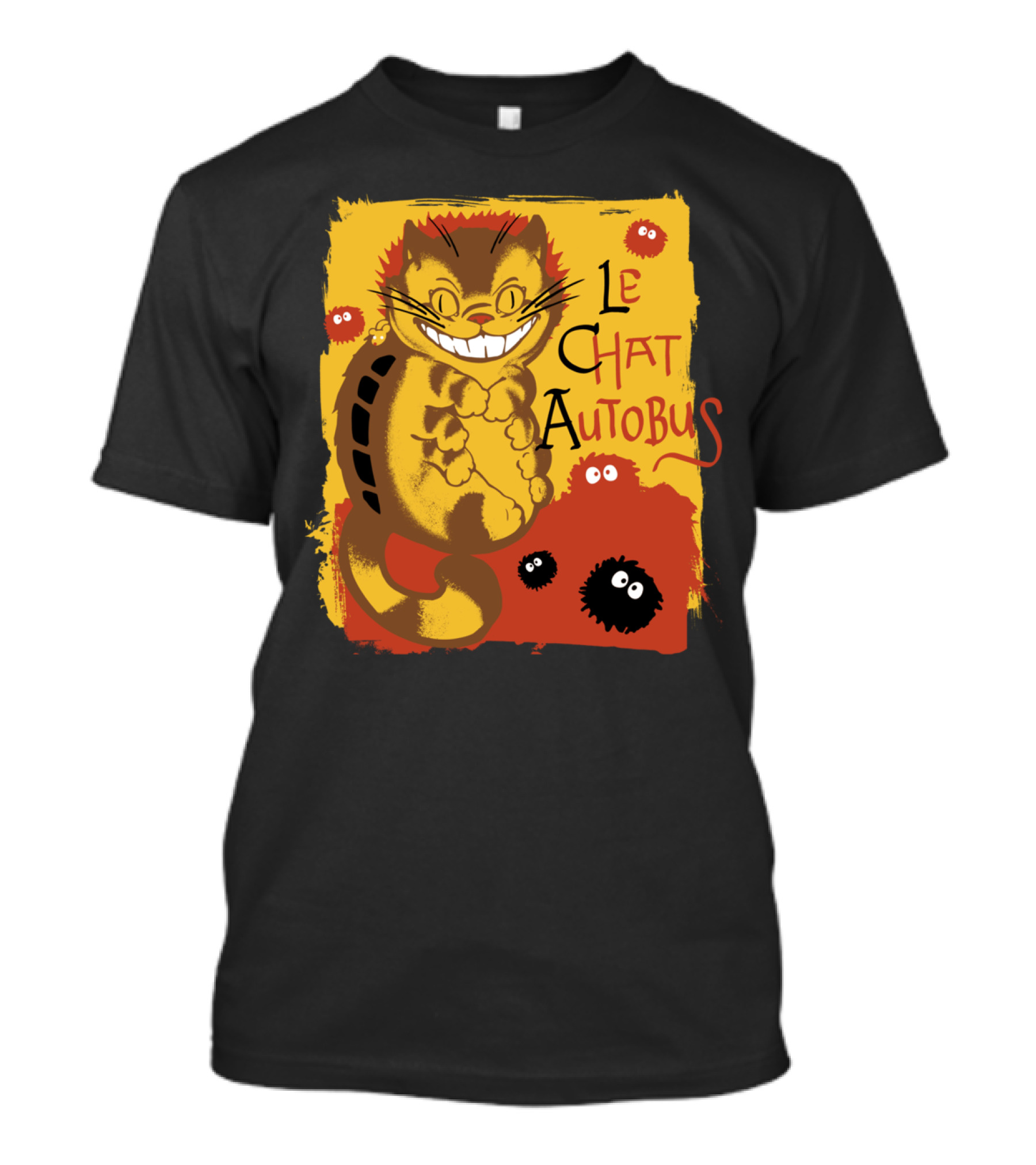 Le Chat Autobus Cheshire Totoro Cat Bus Crossover Anime T-Shirt