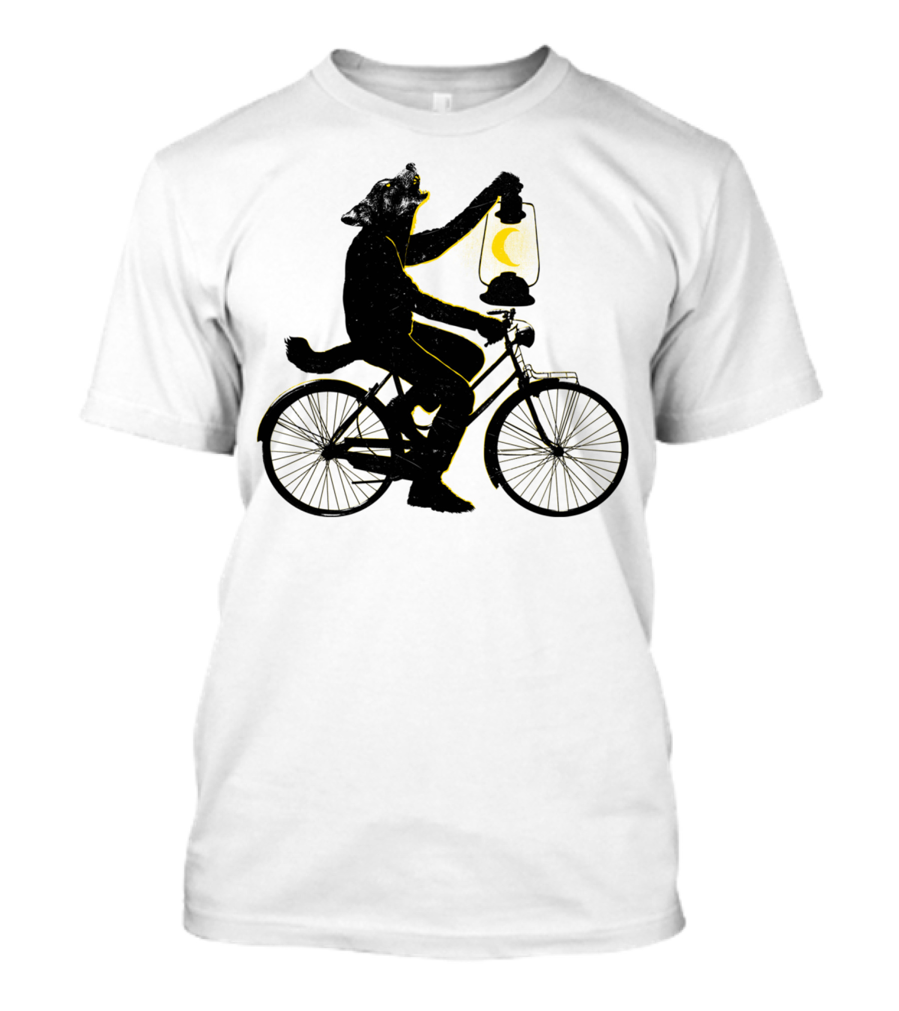 Ride With The Moon Wolf Bicycle Lantern Moonlight T-Shirt