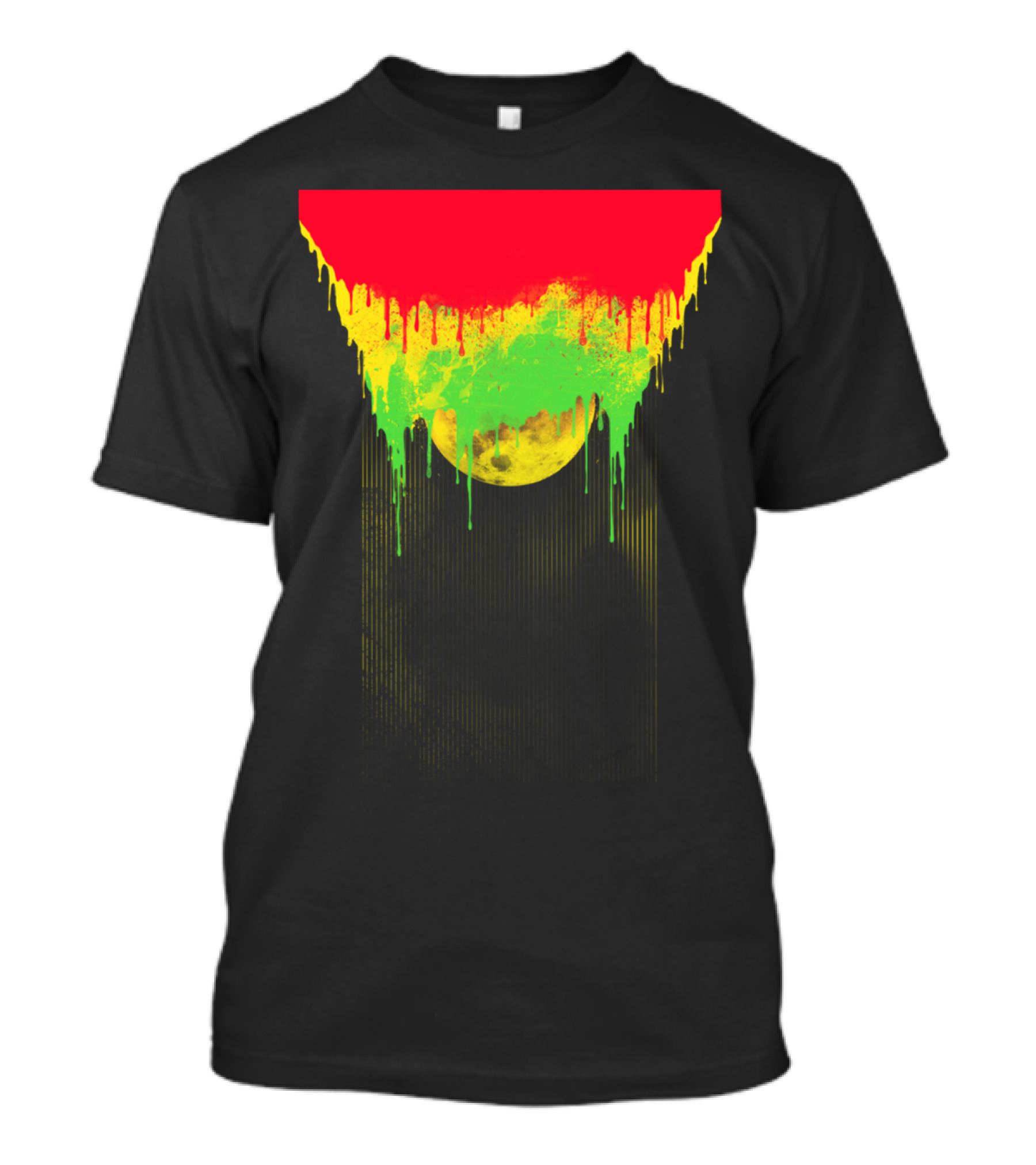 Dripping Colors Over Moon T-Shirt
