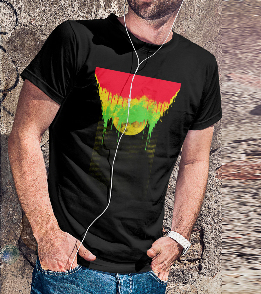 Dripping Colors Over Moon T-Shirt