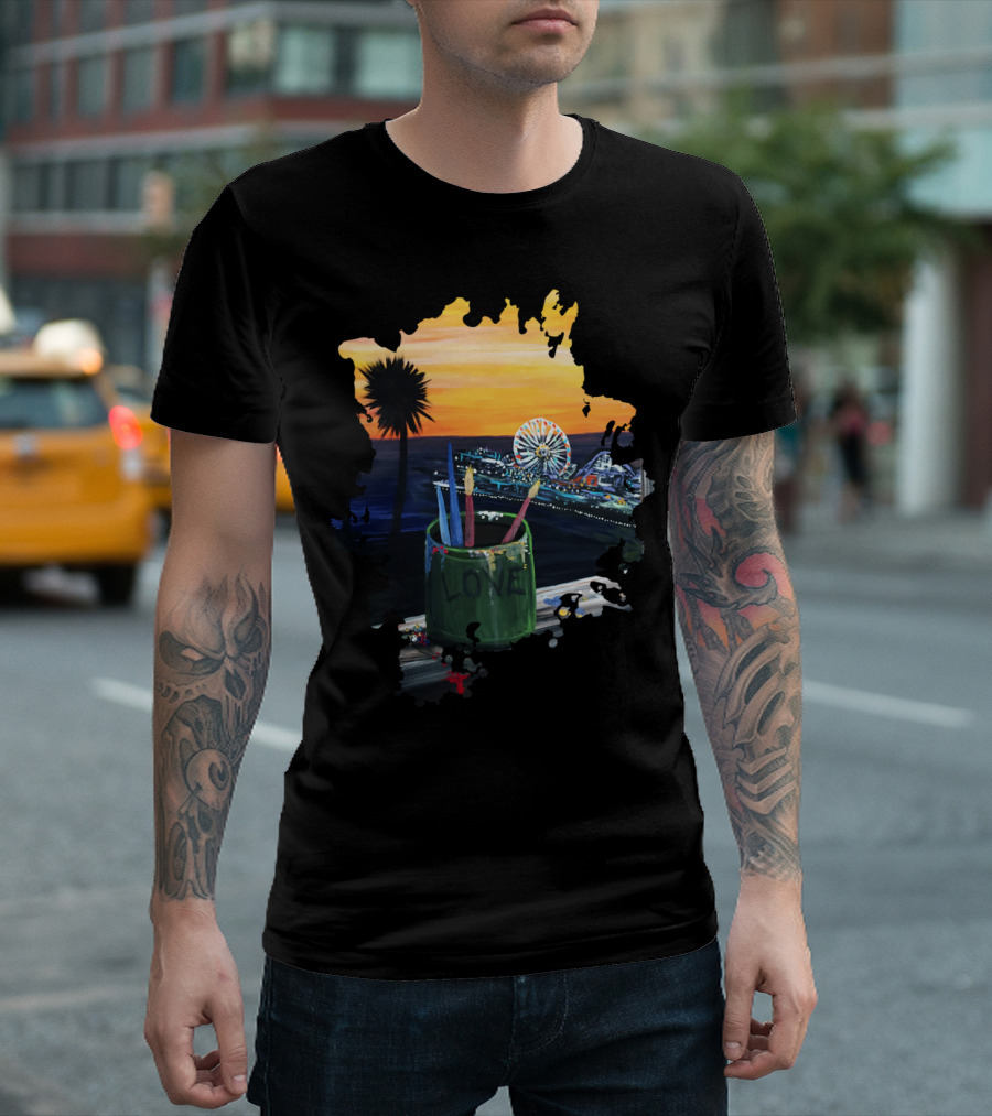 Love Sunset Ferris Wheel Artist View T-Shirt