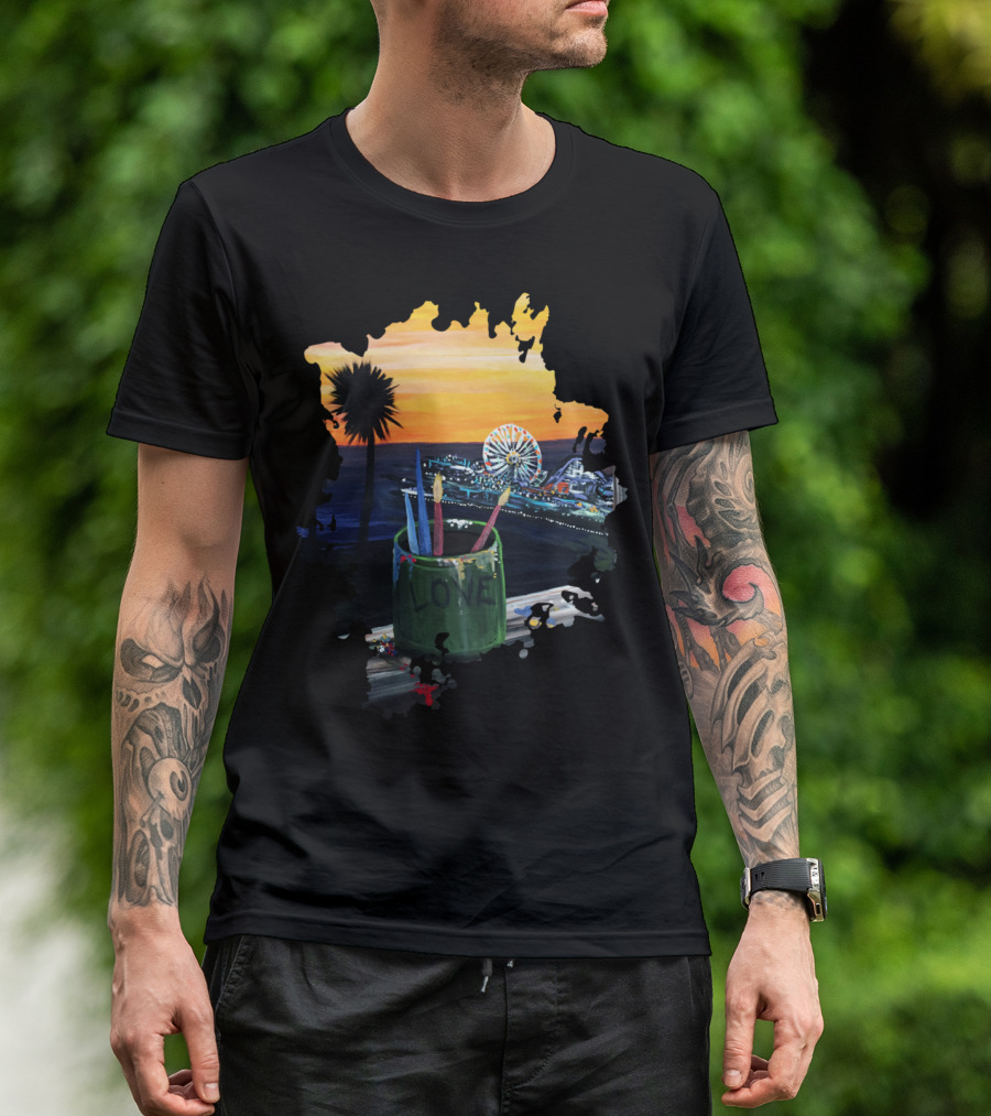 Love Sunset Ferris Wheel Artist View T-Shirt