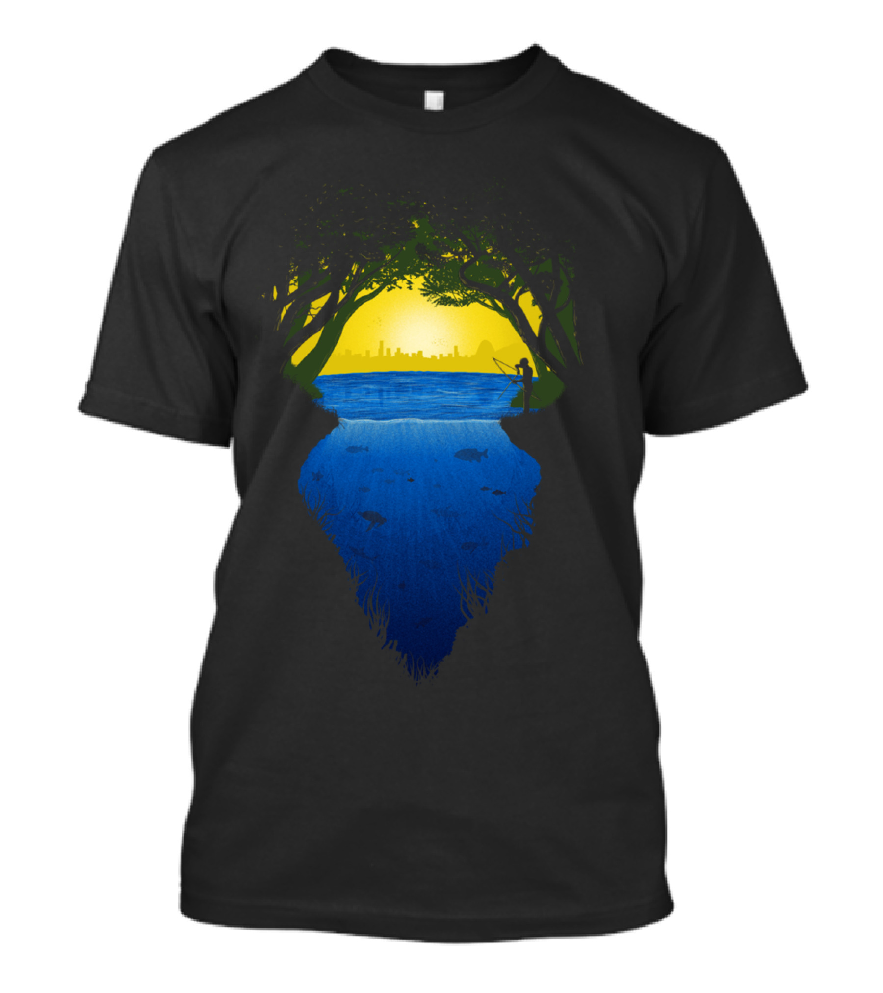 Brasil Nature Fishing Silhouette Skyline Sunset T-Shirt