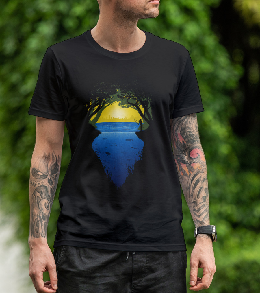 Brasil Nature Fishing Silhouette Skyline Sunset T-Shirt