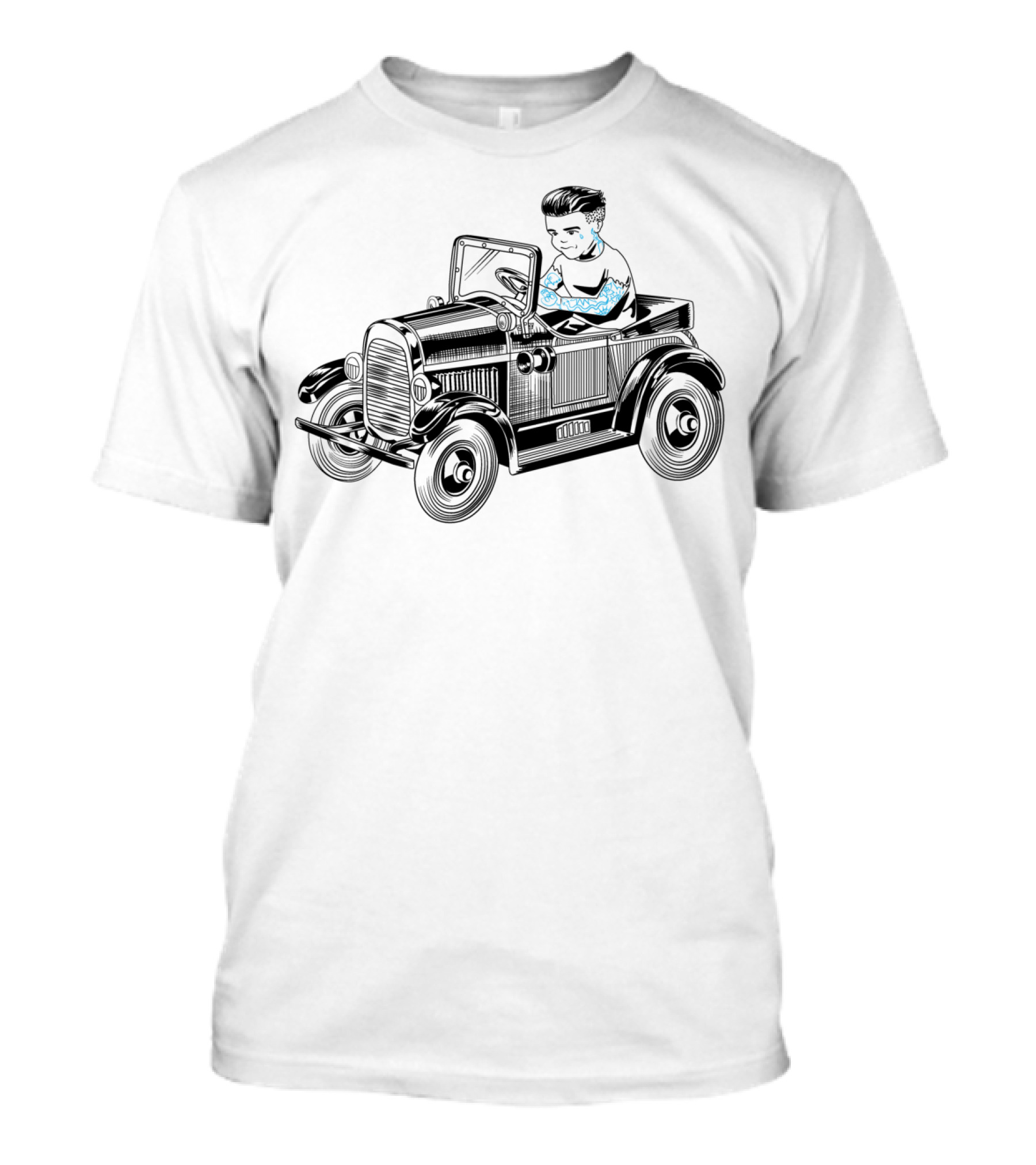 Rider Neon Tattoo Vintage Car T-Shirt