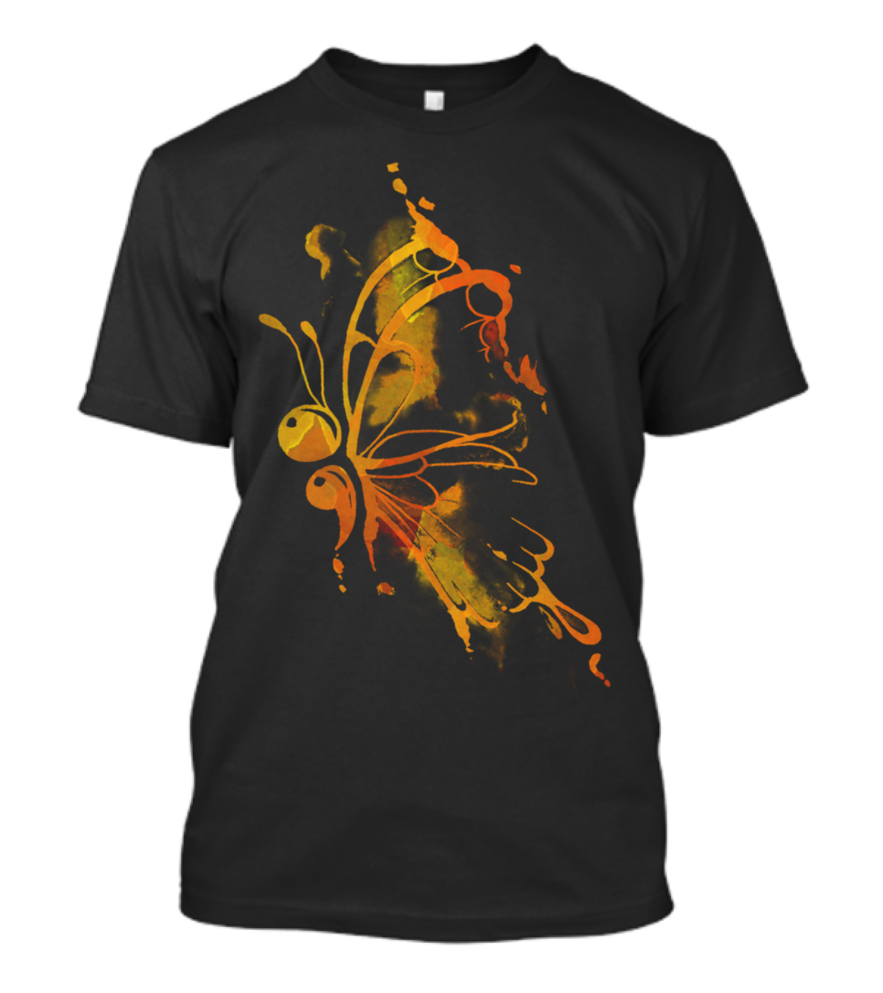 ButterFire Abstract Flame Butterfly Fusion T-Shirt