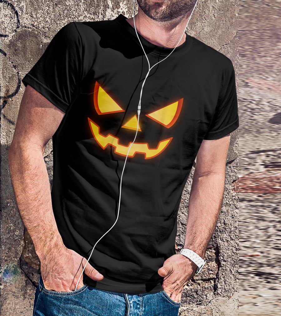 Scary Halloween Horror Pumpkin Face Jack-O'-Lantern T-Shirt