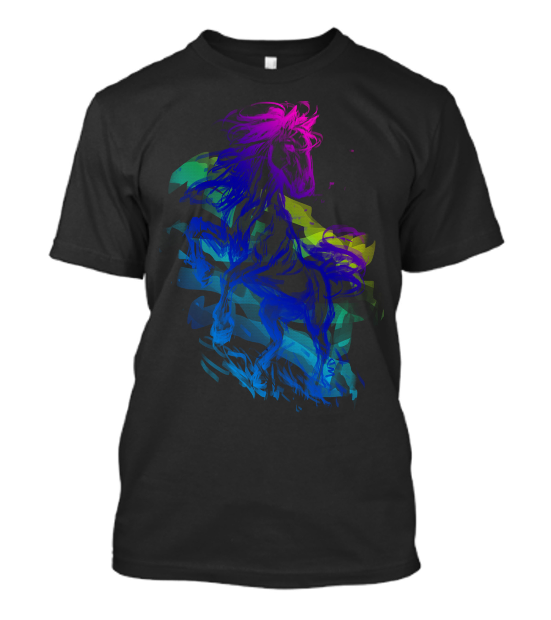 Brave Horse Vibrant Multicolor Abstract T-Shirt