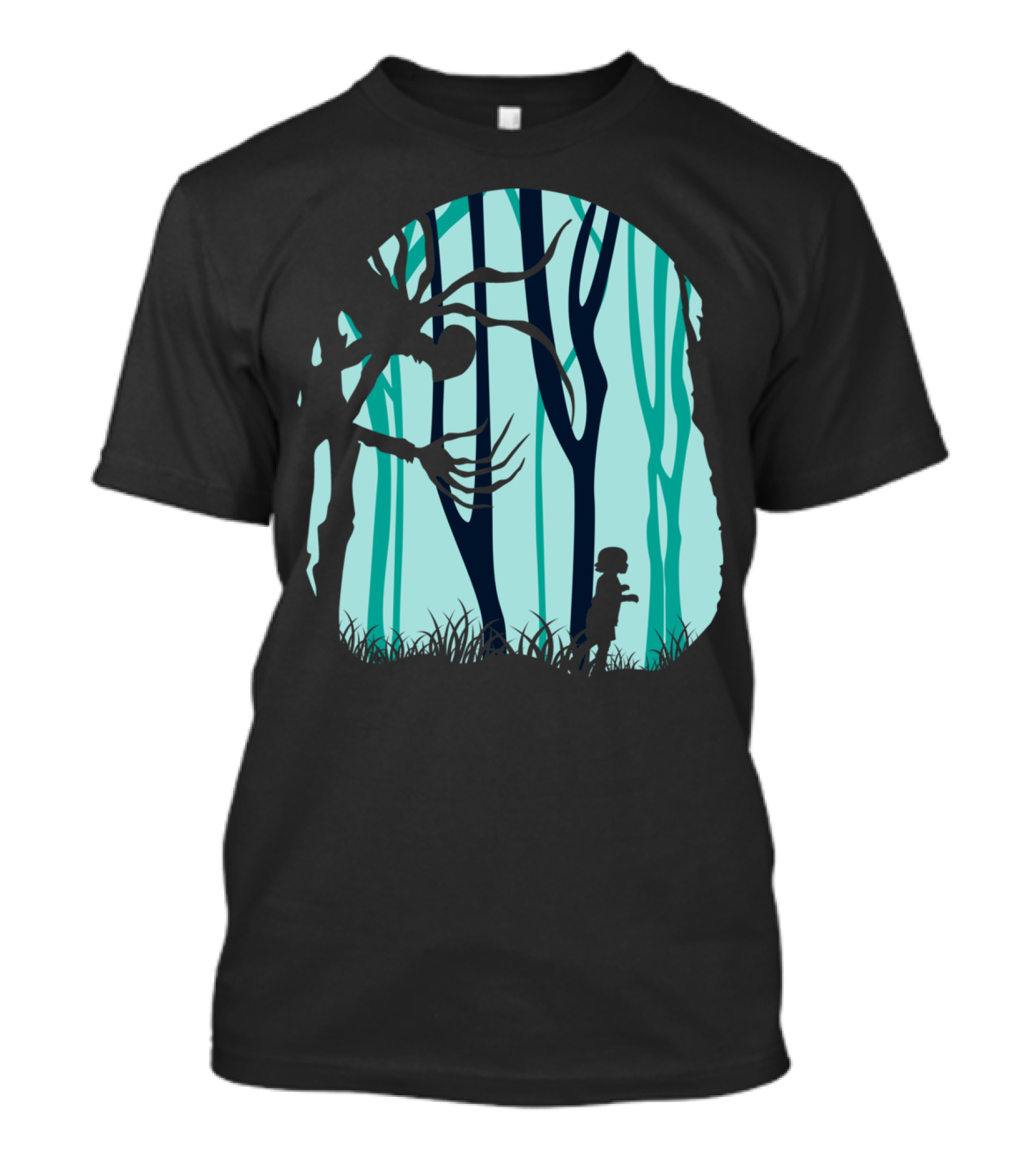 Down In Forest Creature Encounter Silhouette Scene T-Shirt