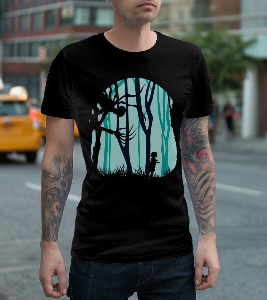 Down In Forest Creature Encounter Silhouette Scene T-Shirt